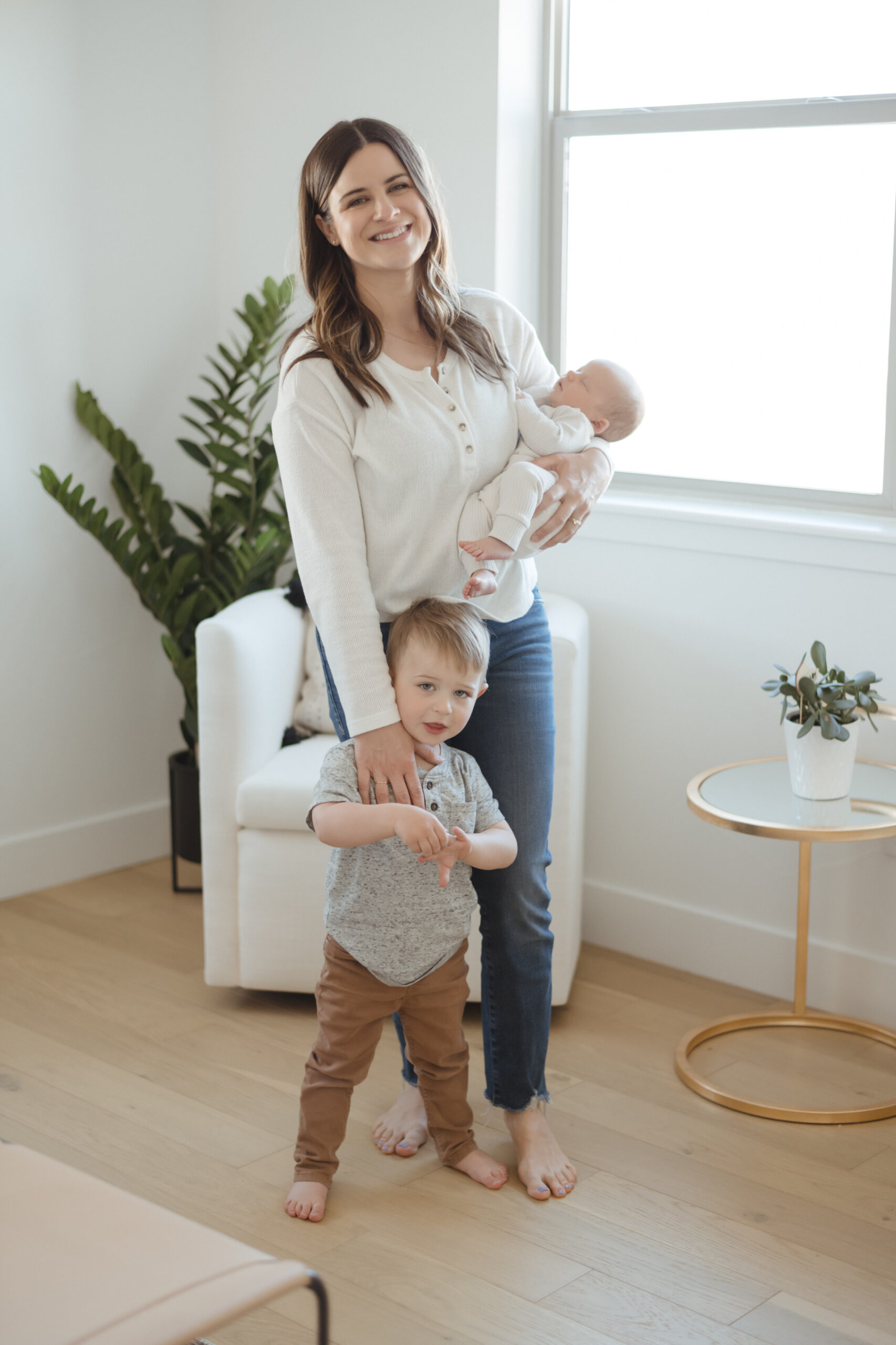 coach Erica with her kids at home